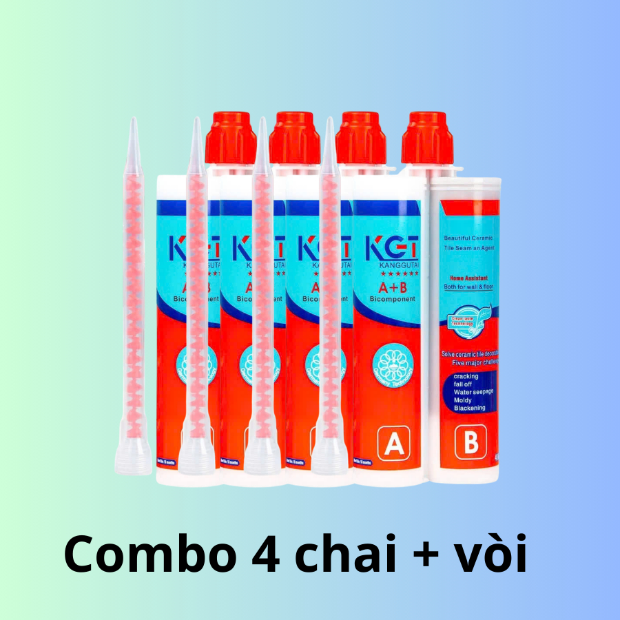 4 Chai Keo Chà Ron Epoxy KGT 2 Thành Phần – Chống Thấm & Bền Màu Cao Cấp