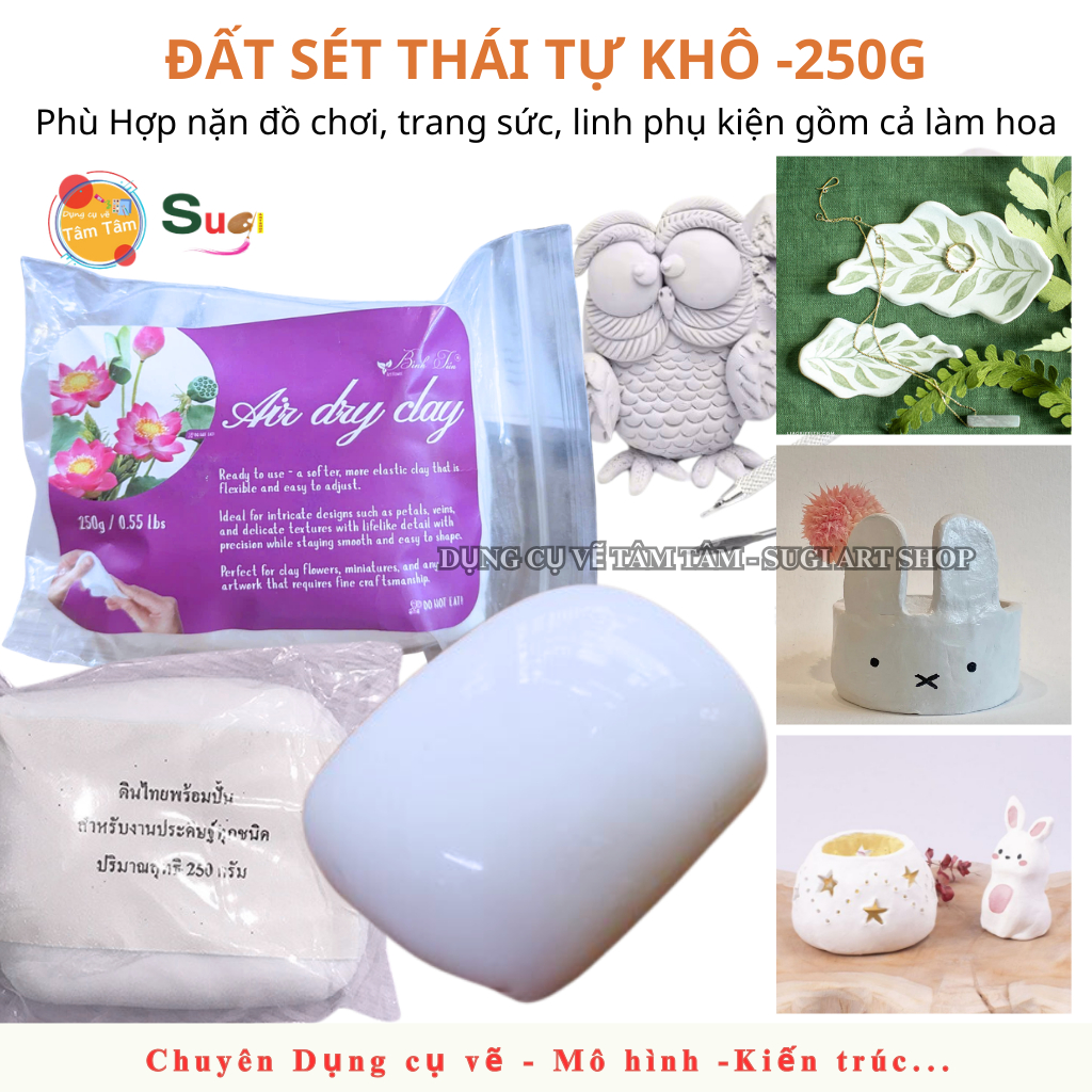 Đất Sét Thái Tự Khô 250g – Đất Sét Tự Khô Mềm Mịn Làm Mô Hình, Handmade, DIY