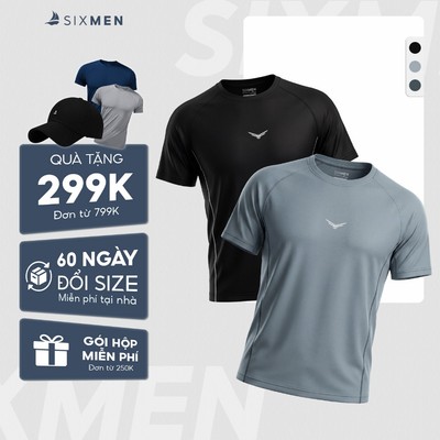 Combo 2 Áo Thun Thể Thao Nam SIXMEN WINGFIT Vải LamaxPro Cao Cấp, Chống Nhăn, Co Giãn 4 Chiều, Form Fit Tôn Dáng