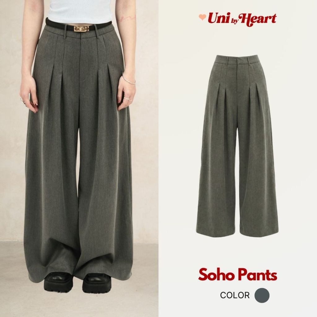 Quần ống suông Soho Pants QD029 xếp ly, kiểu dáng trẻ trung - Uni By Heart