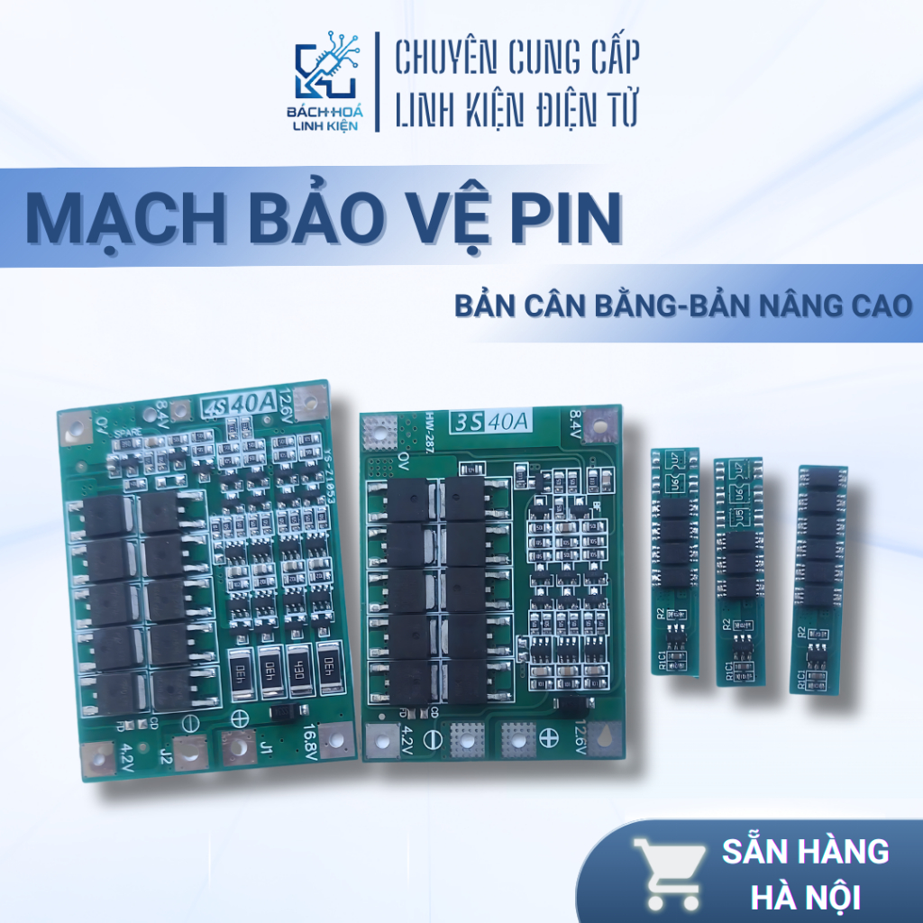 Mạch Bảo Vệ Pin 3S 40A, 4S 40A 12.6V Lithium 18650 Bản Nâng Cao Và Bản Cân Bằng - Bách Hoá Linh Kiện