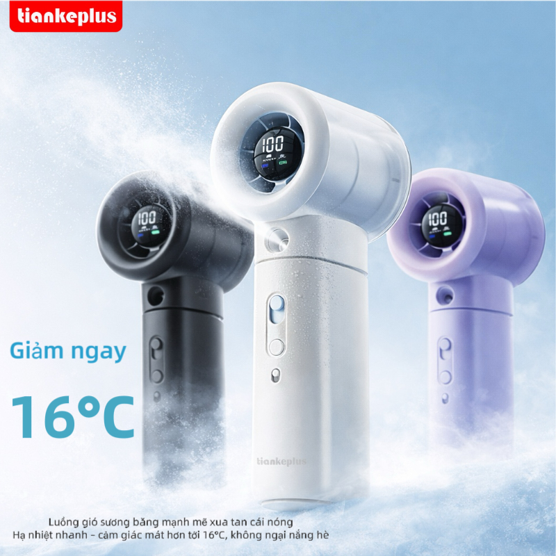Tiankeplus Quạt Cầm Tay Làm Mát Nước Điều Hòa Mini Di Động Hạ Nhiệt Nhanh, Sạc Lại, Êm Ái, Pin Lâu, Quạt Cầm Tay Cao Cấp | BigBuy360 - bigbuy360.vn