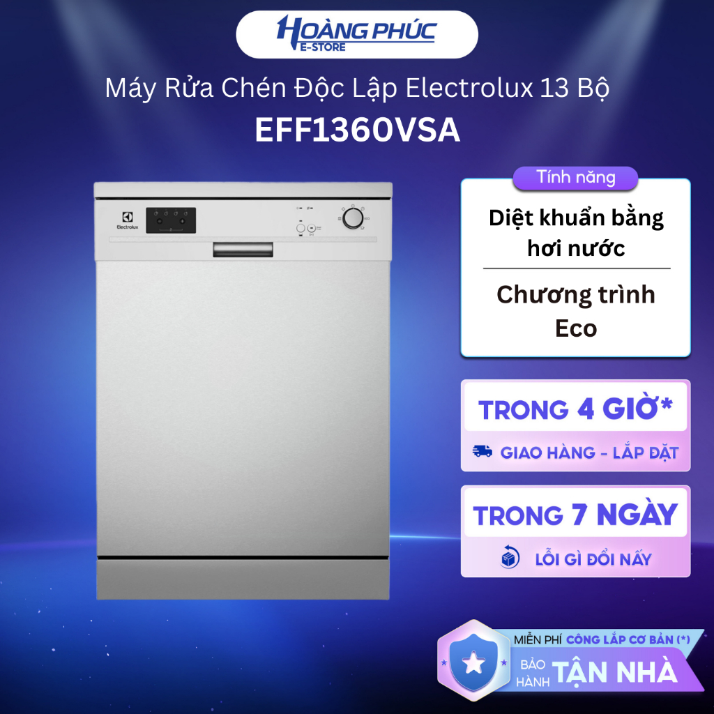 Máy Rửa Chén Độc Lập Electrolux 13 Bộ EFF1360VSA  {Ship HCM 0Đ}