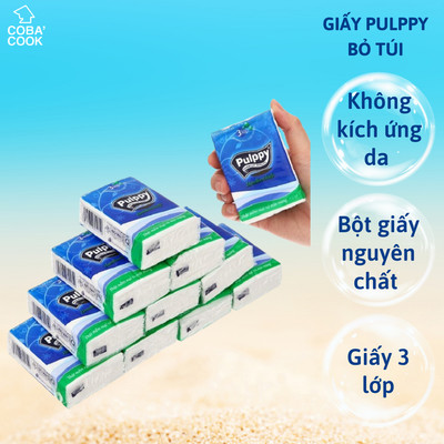 [Combo Giấy Bỏ Túi] Khăn Giấy Lụa Mini Bỏ Túi Pulppy 3 Lớp Cao Cấp Nhỏ Gọn Tiện Lợi