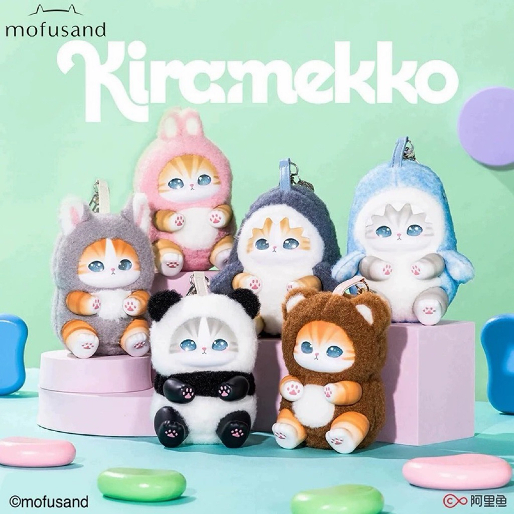 [CHÍNH HÃNG] Mofusand Kiramekko Fluffy Kittens Plush Keychain Blindbox
