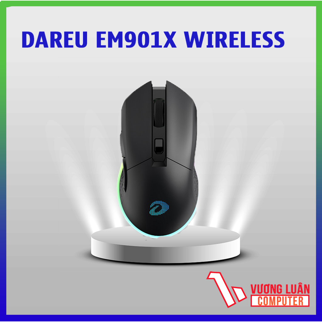 Chuột chơi Game Không dây DareU EM901X RGB Superlight Wireless Black Chính Hãng