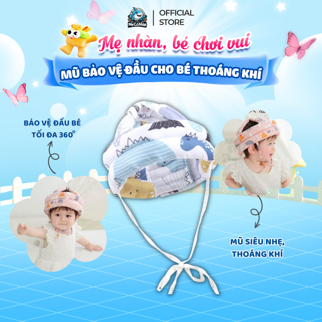 Mũ Bảo Vệ Đầu Cho Bé Tập Đi Chống Va Đập, Mũ Bảo Hiểm Tập Đi Siêu Nhẹ Thoáng Khí, Mũ Nón Bảo Hiểm Tập Bò An Toàn Cho Bé