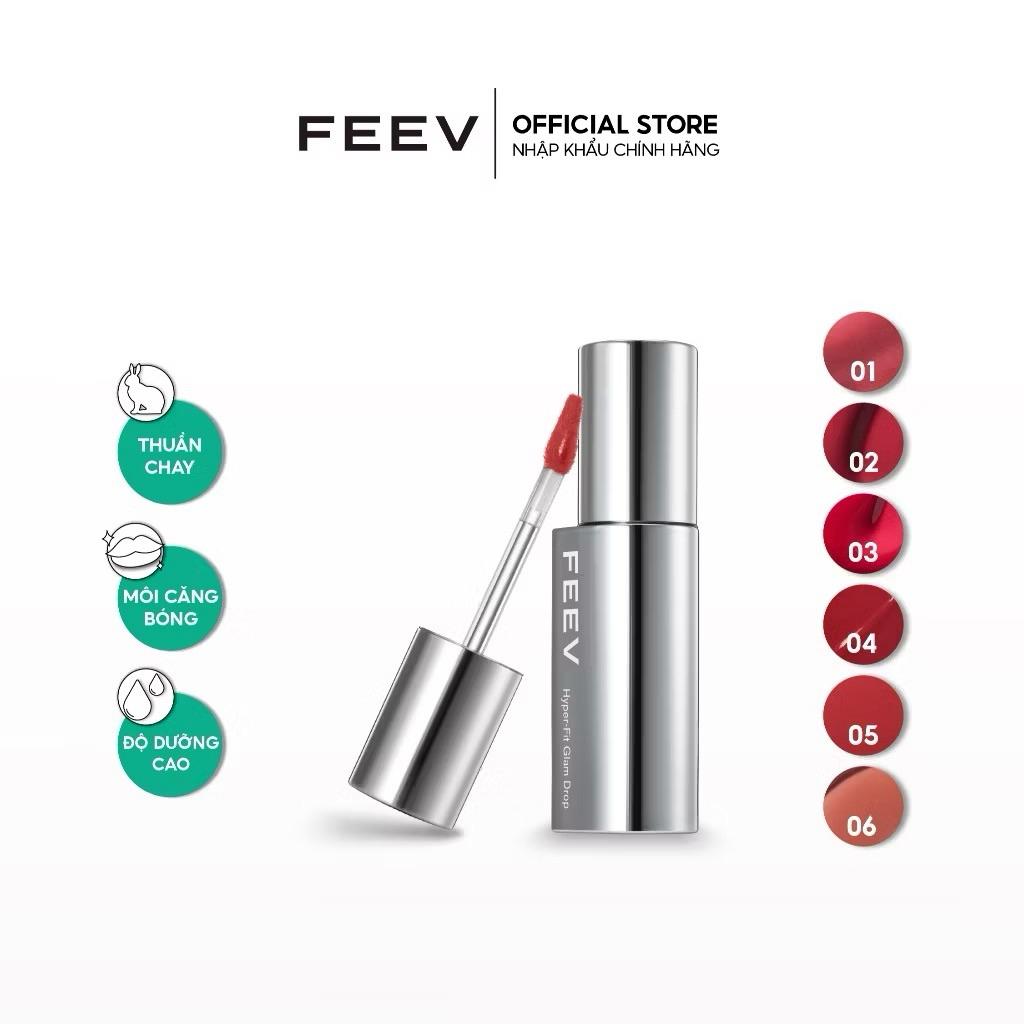 [HSD T5/2027] Son bóng thuần chay Feev Hyper Fit Glam Drop Tint 3.5g
