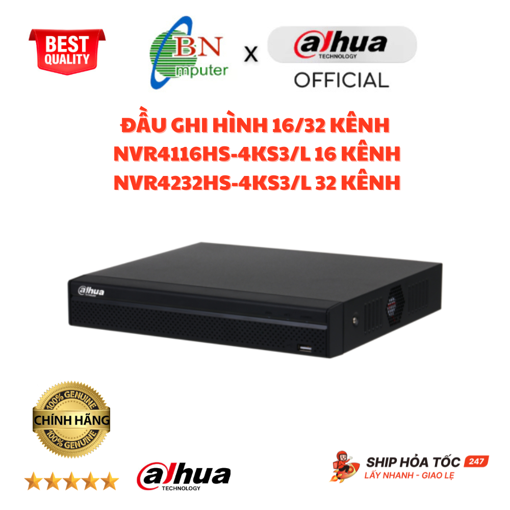 Đầu ghi hình NVR4116HS-4KS3/L 16 kênh, Đầu ghi hình NVR4232-4KS2/L 32 kênh mã mới đuôi 4KS3