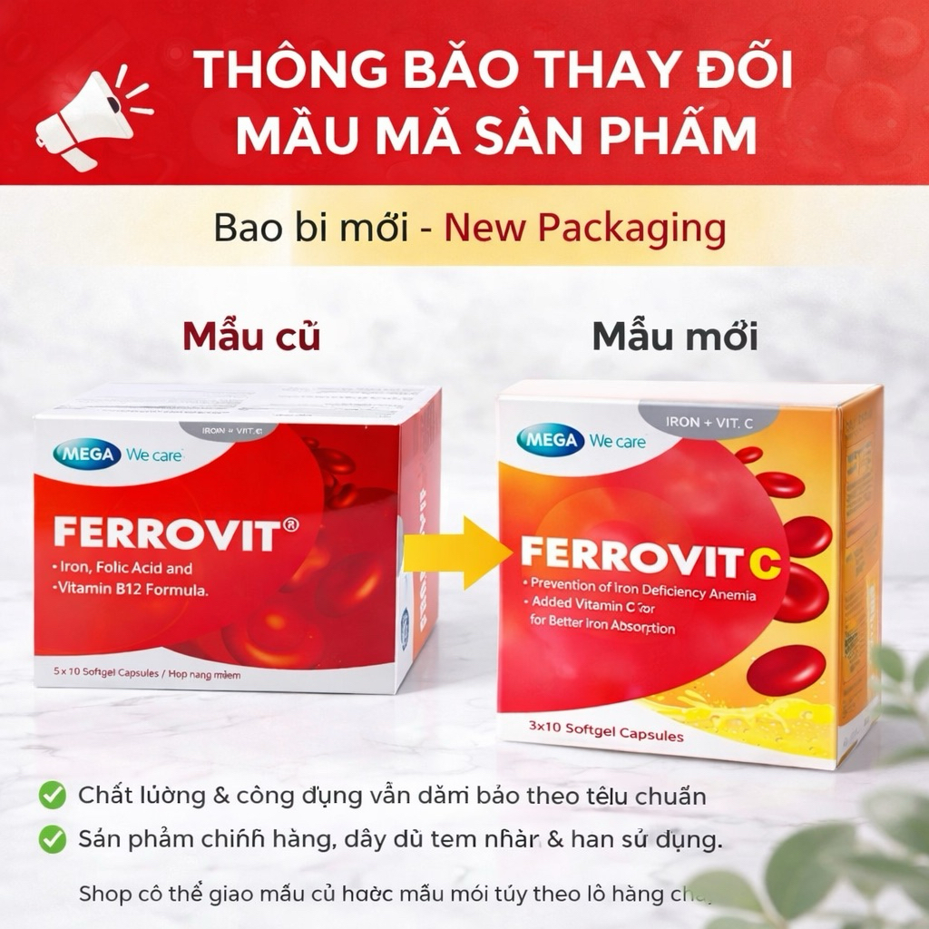 ✅ [Chính Hãng] Ferrovit - Viên uống bổ máu, bổ sung sắt cho phụ nữ có thai và trẻ em