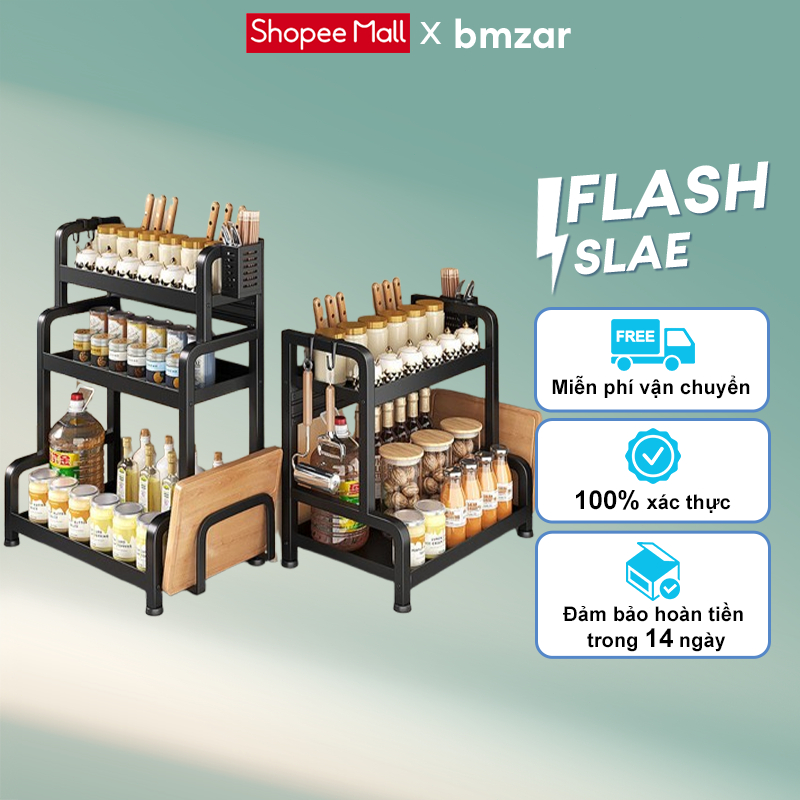 BMZAR Kệ Gia Vị INOX 304 Đặt Bàn Cao Cấp Không Han Gỉ,  Tặng Kèm Khay Để Thớt | BigBuy360 - bigbuy360.vn
