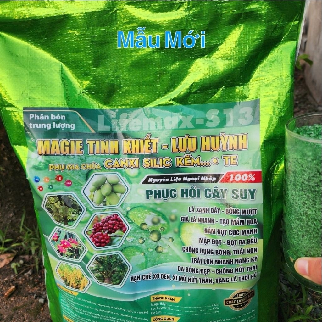 Một bao 10 ký Magie Kẽm Canxi Bo Silic Lưu Huỳnh hàng  nhập khẩu pha 4000 lít nước  phun hoặc tưới