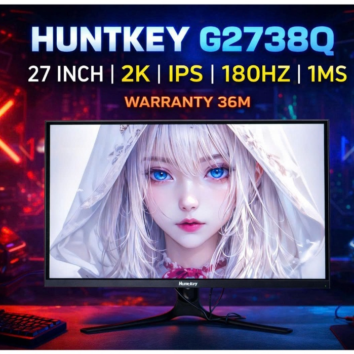 Màn hình LCD gaming Huntkey G2738Q 27 in 2K IPS 180hz chính hãng - QUAD HD 27" 27inch 1ms