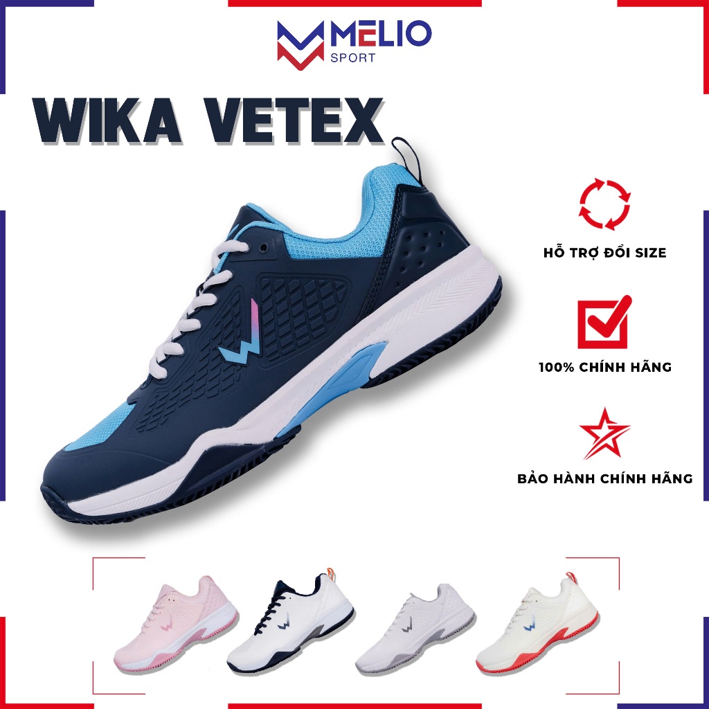 Giày Pickleball Nam Nữ Wika VETEX Chính Hãng, Giày Thể Thao Tennis Bóng Bàn Đế Bám Sân