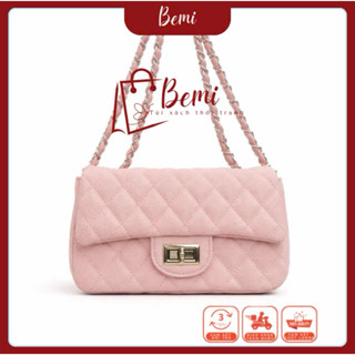 Túi xách da gạo size 22, KHOÁ NGANG sang trọng, xích dày đeo chéo và kẹp nách