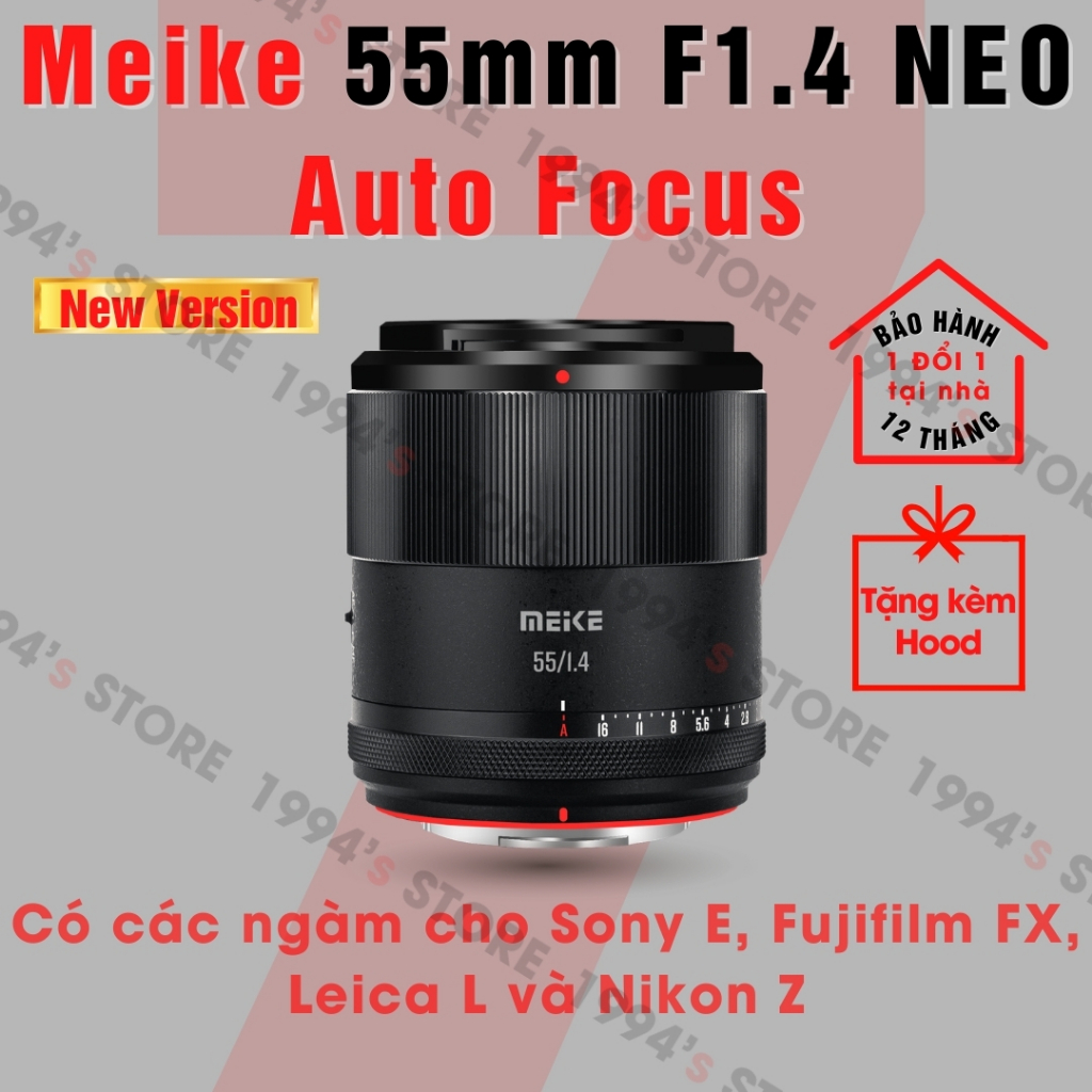 Ống kính Meike 55mm F1.4 NEO có lấy nét tự động cho Fujifilm FX, Sony, Leica L và Nikon Z - Lens châ