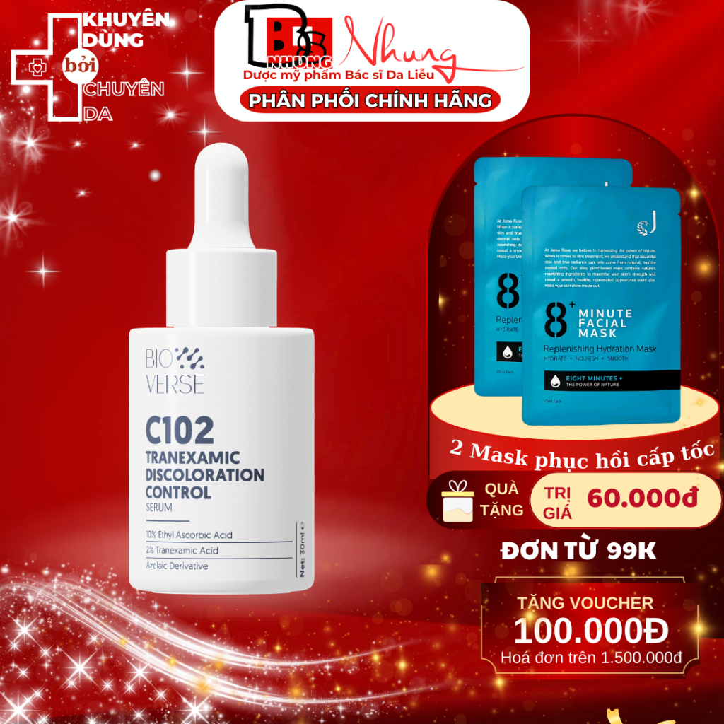 Tinh Chất C102 Bioverse Mờ Thâm Đỏ & Chống Oxy Hóa C102 Tranexamic Discoloration Control 5ml-30ml