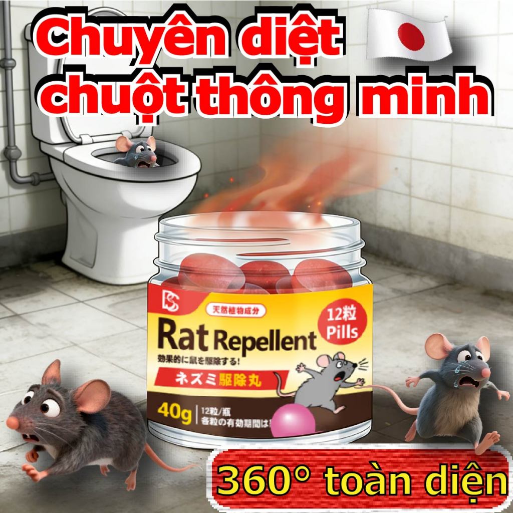 M1T1 viên đuổi chuột - thuốc diệt chuột 12 viên siêu mạnh, chuột biến mất ngay lập tức