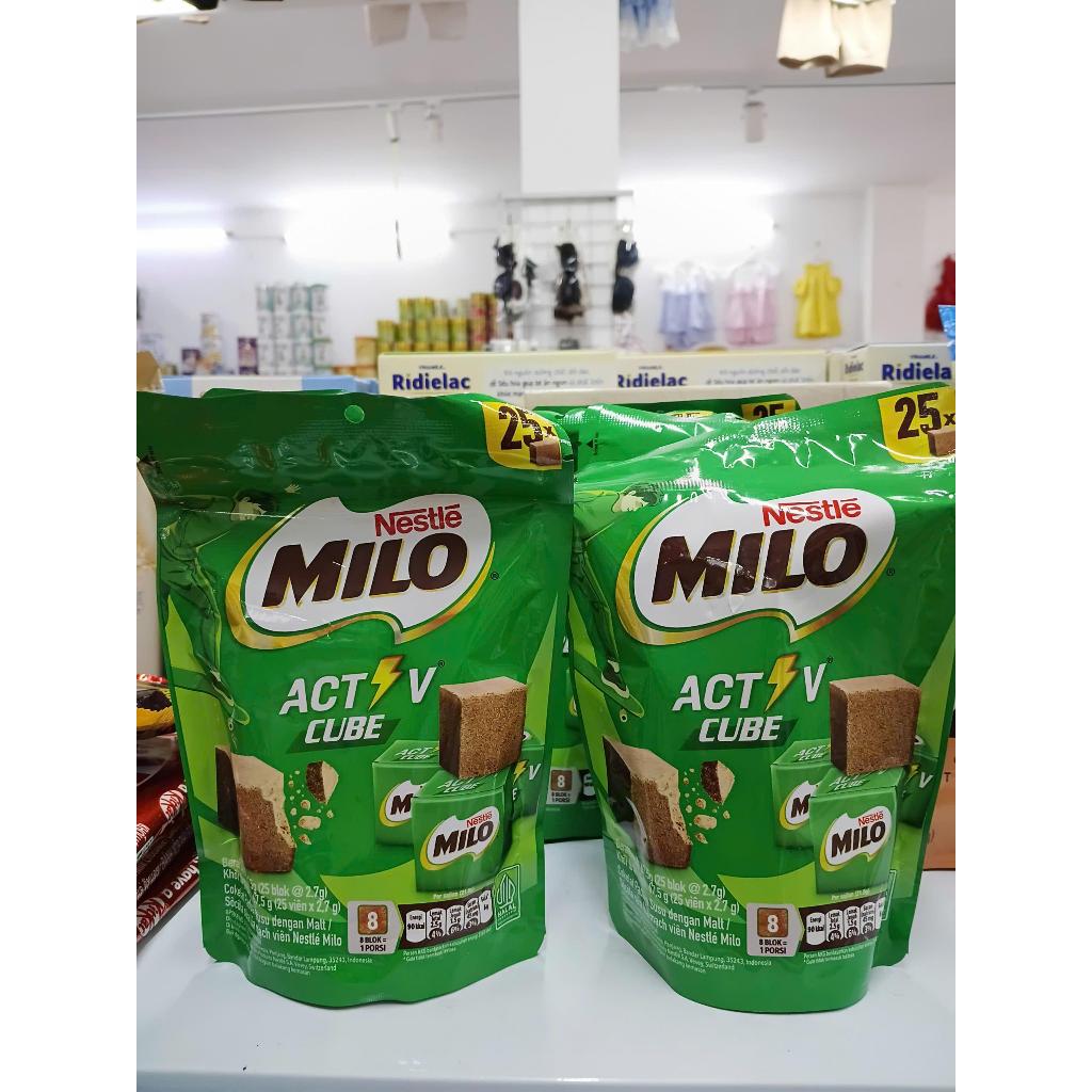 SOCOLA SỮA LÚA MẠCH VIÊN NESTLE MILO ACTIV CUBE GÓI 67,5G (25 VIÊN)/ KẸO NESTLE MILO CUBE