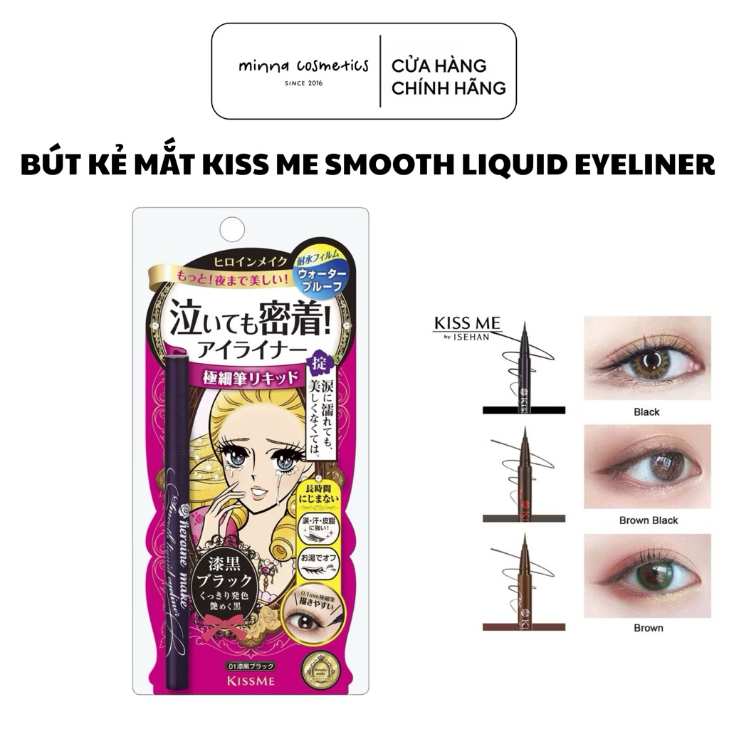 [Kiss Me] KẺ MẮT SIÊU CHỐNG NƯỚC KISS ME LIQUID SMOOTH EYELINER