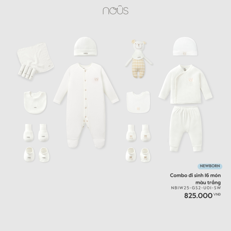 Nous - Combo đi sinh 16 món màu trắng  Nous Miền Nam