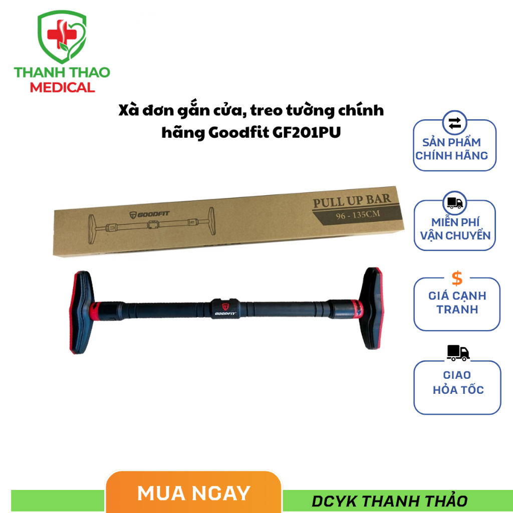 Xà đơn gắn cửa, treo tường chính hãng Goodfit GF201PU