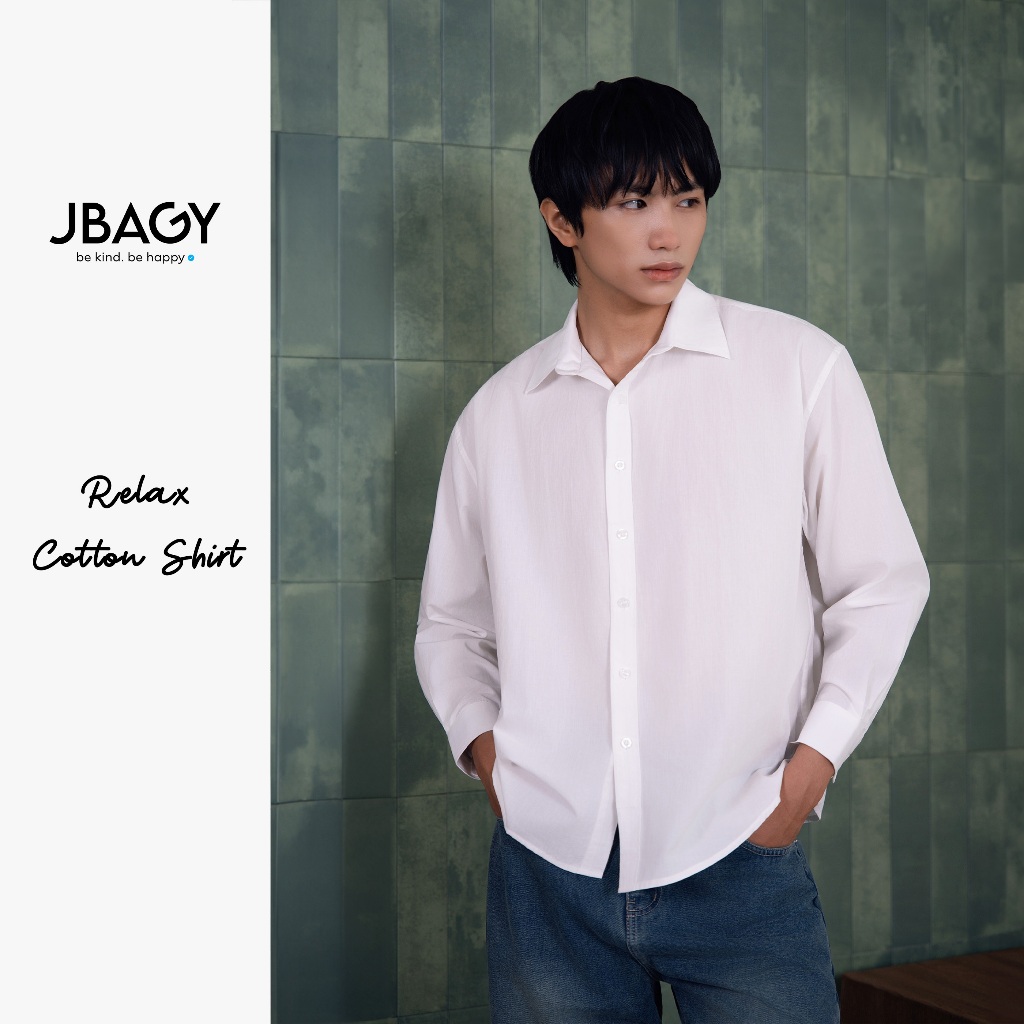 Áo sơ mi nam JBAGY Form rộng vải cotton cao cấp dài tay, thấm hút mồ hôi - JS0105