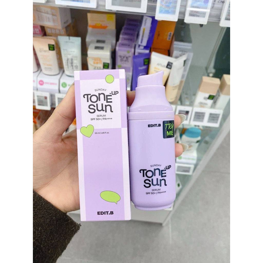 [Bill oliveyoung] Kem Chống Nắng Nâng Tone Edit.B Sunday Tone-Up Sun Serum / 55ml