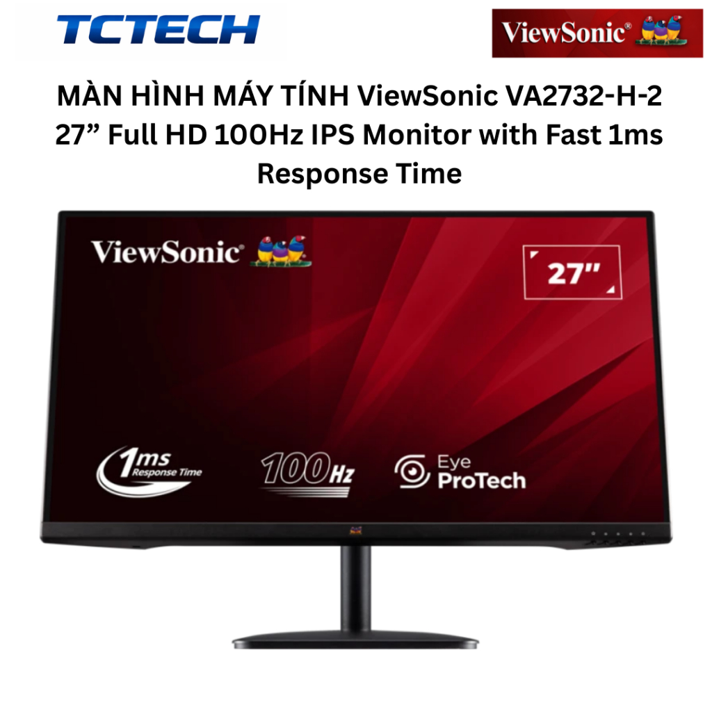 MÀN HÌNH MÁY TÍNH ViewSonic VA2732-H-2 27” Full HD 100Hz IPS Monitor with Fast 1ms Response Time Chính Hãng | BigBuy360 - bigbuy360.vn