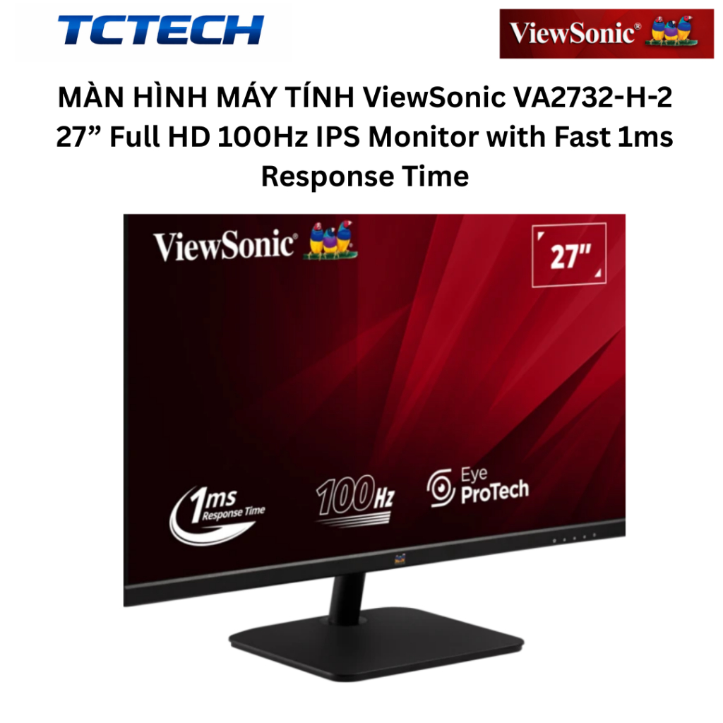 MÀN HÌNH MÁY TÍNH ViewSonic VA2732-H-2 27” Full HD 100Hz IPS Monitor with Fast 1ms Response Time Chính Hãng | BigBuy360 - bigbuy360.vn