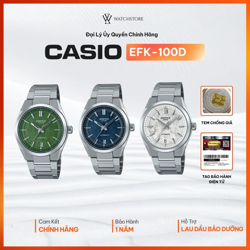 Đồng hồ Nam Casio Edifice EFK-100D Máy Cơ/ Automatic Kính Sapphire Nguyên Khối Chống Nước 10ATM