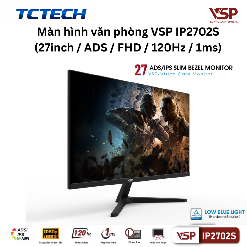 Màn hình văn phòng VSP IP2702S, IP2704S (27inch / ADS-IPS / FHD /100Hz-120Hz / 1ms) Chính Hãng | BigBuy360 - bigbuy360.vn