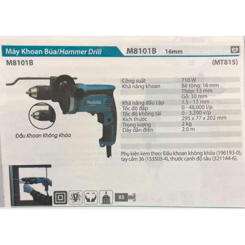 Máy khoan động lực Makita M8101B - M8104B