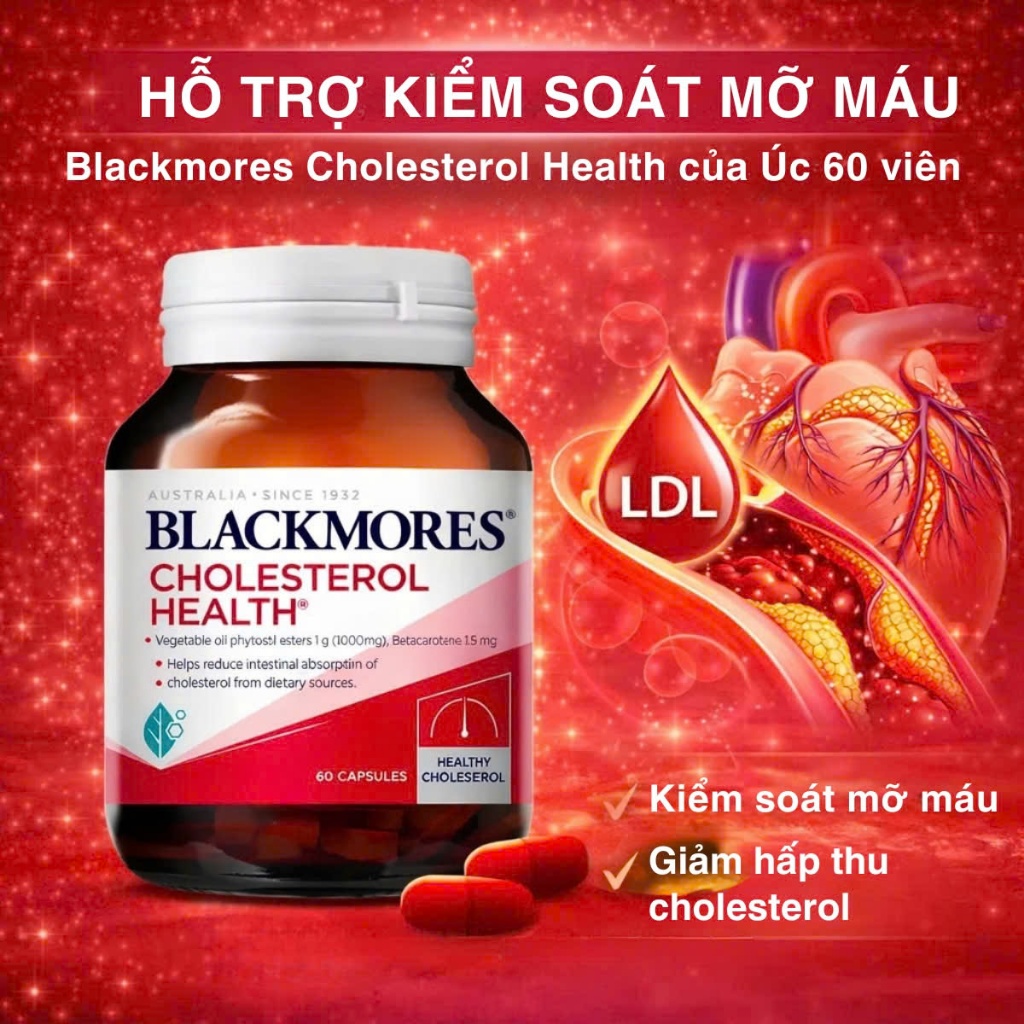 Viên Uống Hỗ Trợ Giảm Cholesterol Blackmores Cholesterol Health 60 Viên Của ÚC