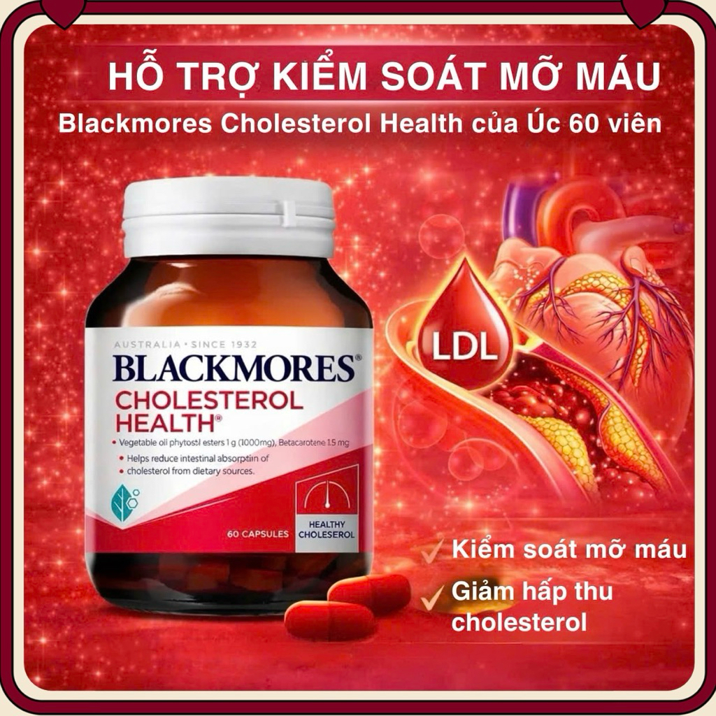 Viên Uống Hỗ Trợ Giảm Cholesterol Blackmores Cholesterol Health 60 Viên Của ÚC