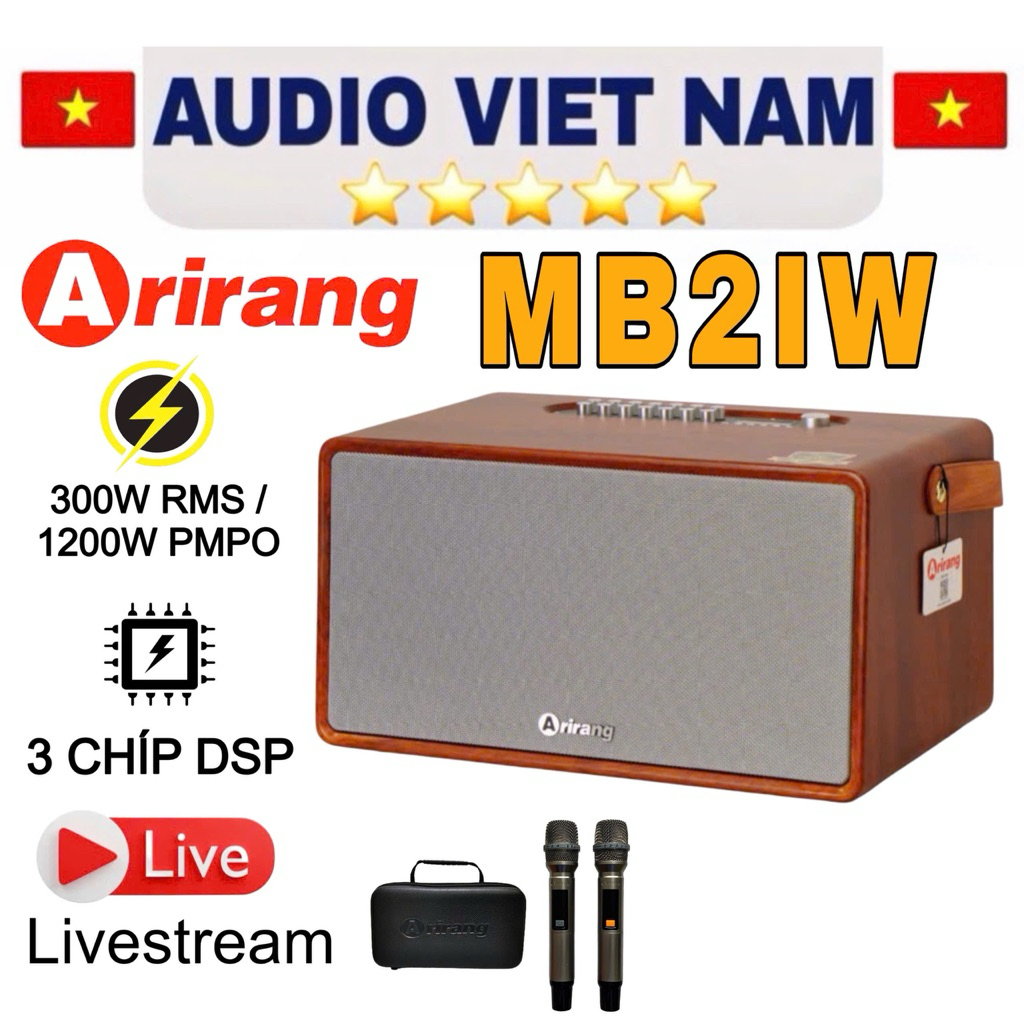 LOA ARIRANG MB2 iW KARAOKE CHUYÊN NGHIỆP phiên bản mới, loa bluetooth arirang mb2iw 3 chip DSP sử lý
