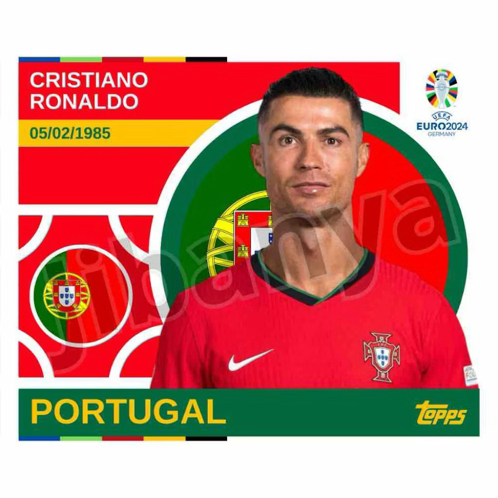 [Thẻ in] Thẻ cầu thủ bóng đá Portugal - Topps Euro 2024