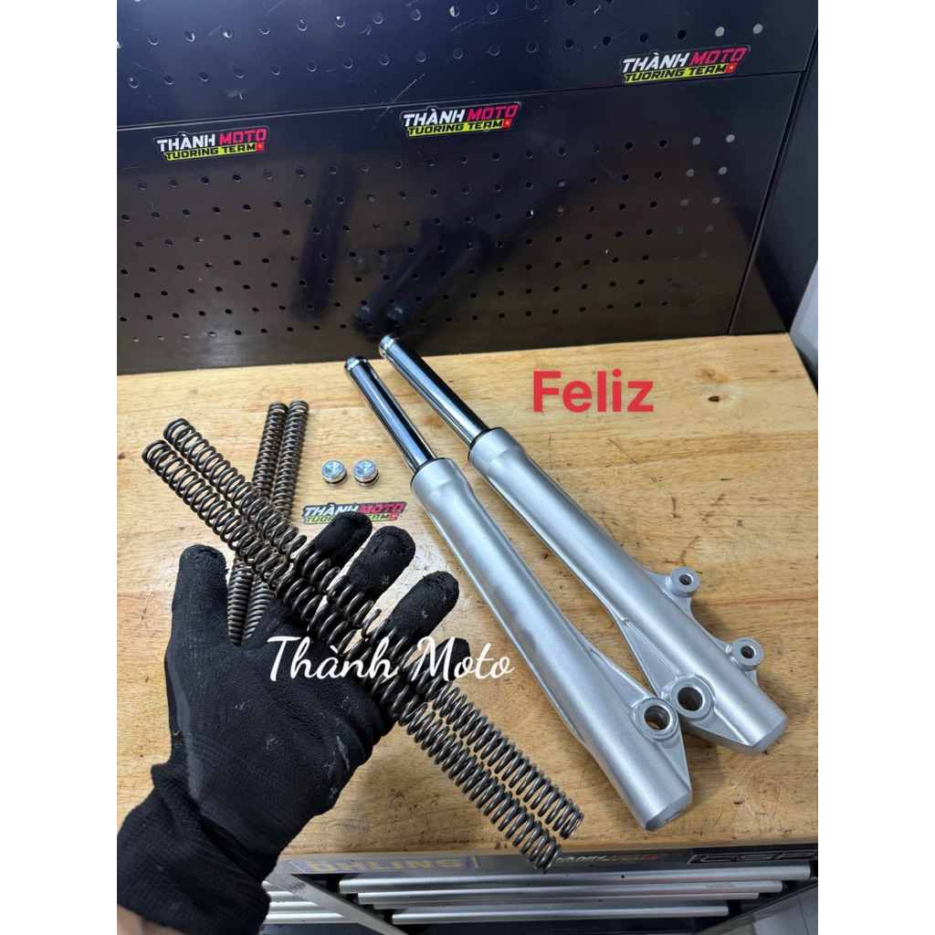 Lò xo độ phuộc trước xe điện Feliz-Evo-Vento. Khắc phục phuộc yếu xẹp, thốn cụp khi đi đường xấu, ổ 