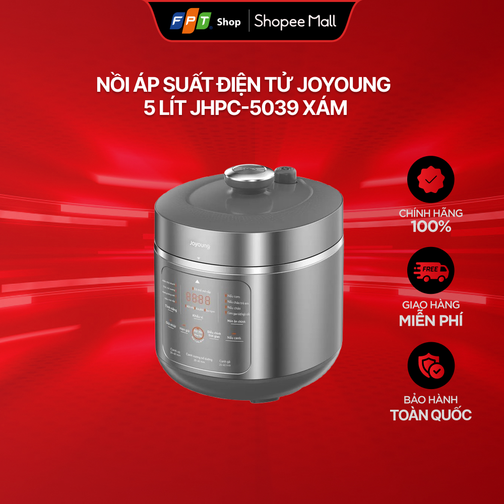 [Chỉ GH tận nơi] Nồi áp suất điện tử Joyoung 5 lít JHPC-5039 Xám