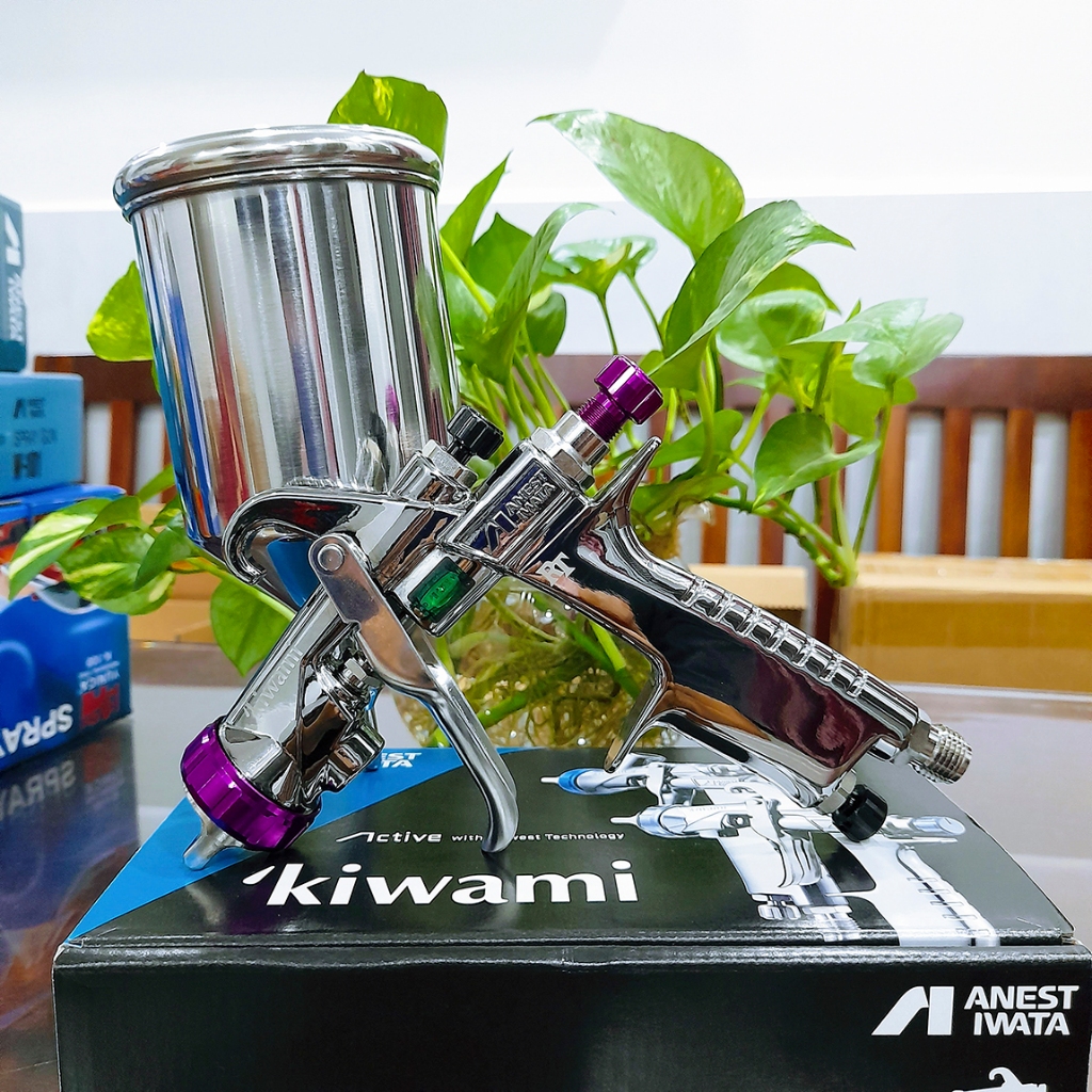 Súng phun sơn Kiwami 13B10 Anest Iwata, Béc Phun Sơn Chính Hãng Nhật Bản (đã bao gồm cốc inox)