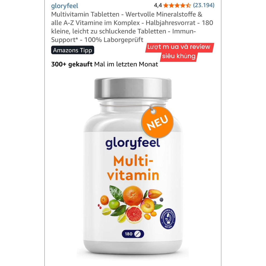 Vitamin AZ của Đức liều cao