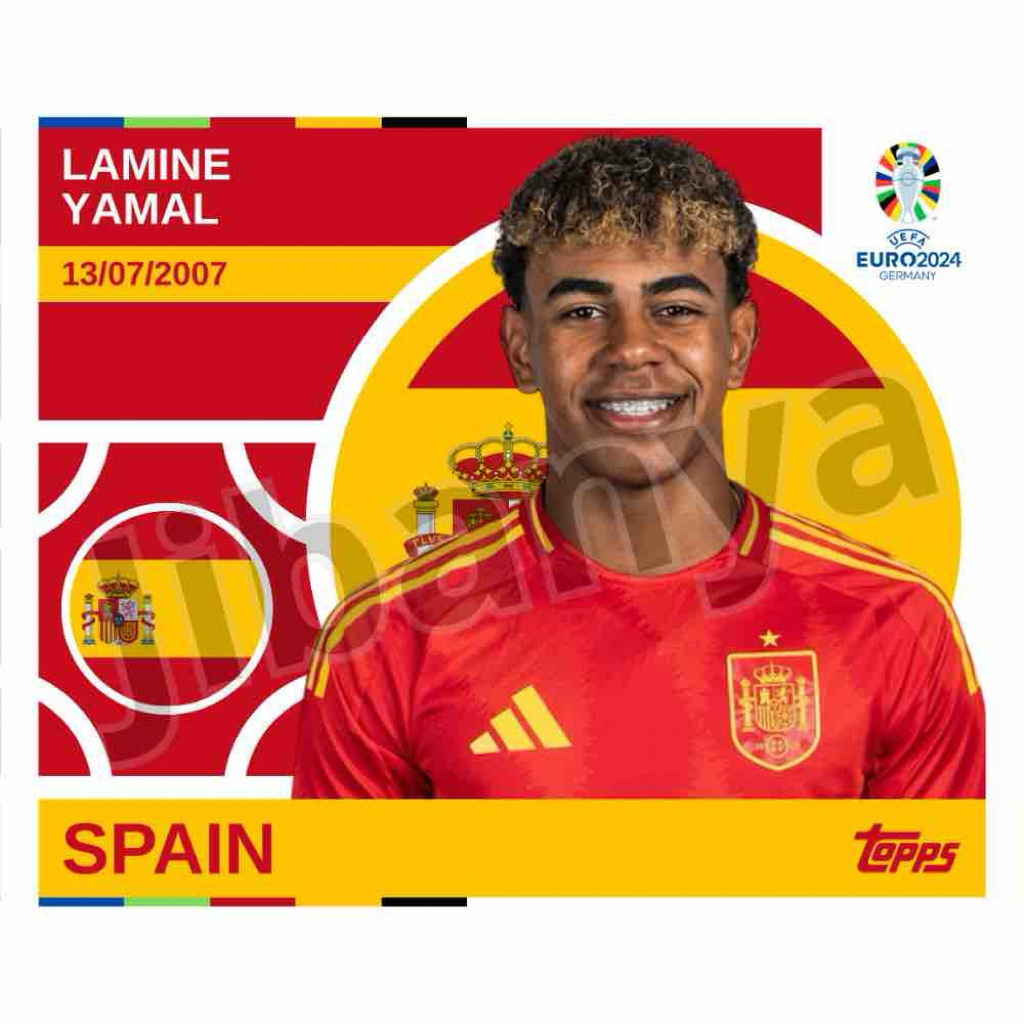 [Thẻ in] Thẻ cầu thủ bóng đá Tây Ban Nha/ Spain - Topps Euro 2024