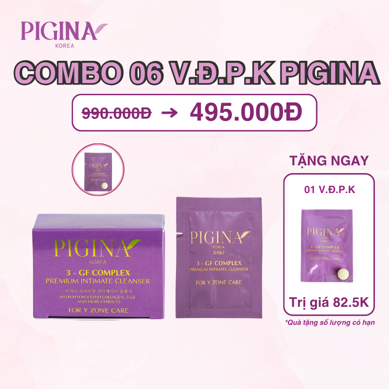 Hộp 6v Pigina tặng 1v Vệ sinh phụ nữ cao cấp Pigina _ Hàn Quốc