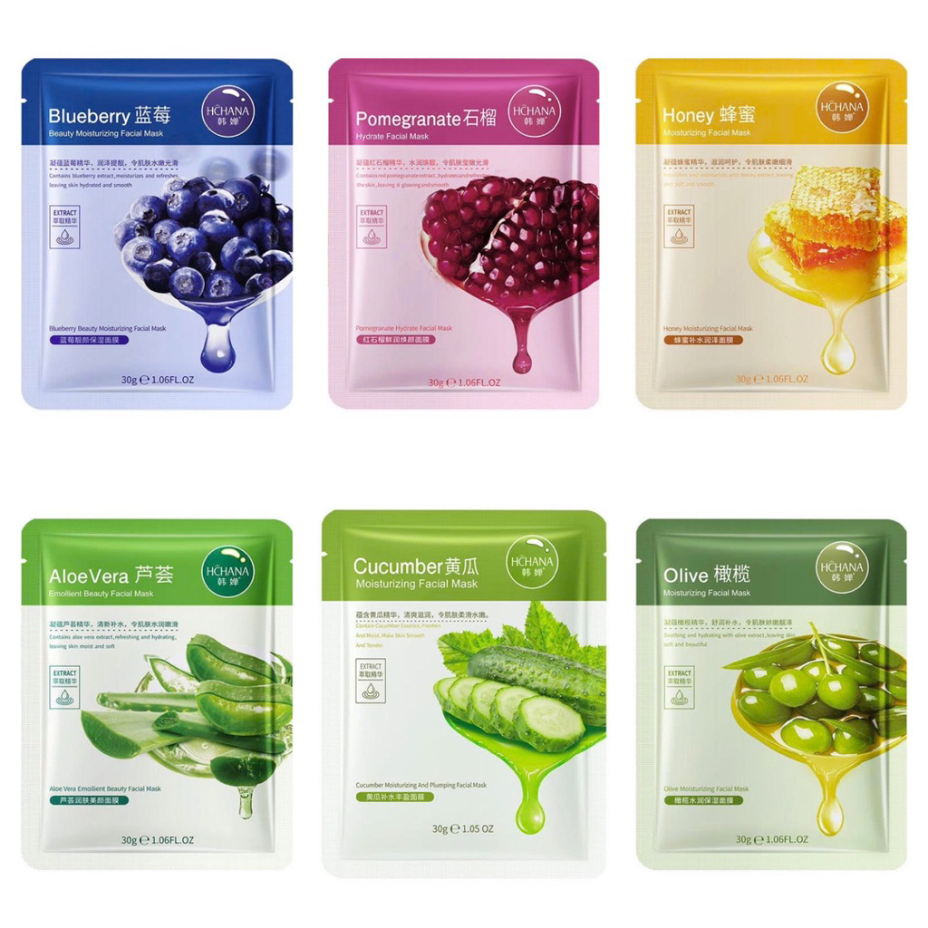 Mặt nạ giấy chiết xuất thiên nhiên từ thương hiệu HCHANA