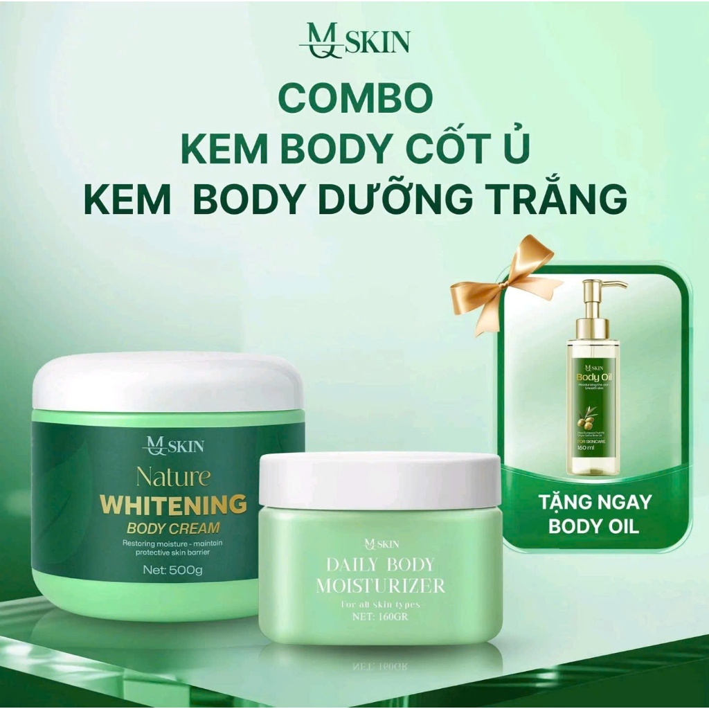 Combo  Body Ngày Đêm 700G tặng BODY OIL MQ SKIN chính hãng