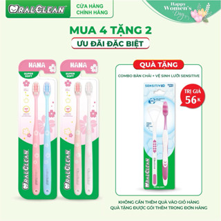 Combo 4  Bàn Chải Làm Sạch Răng Miệng OralClean Hana Super Soft