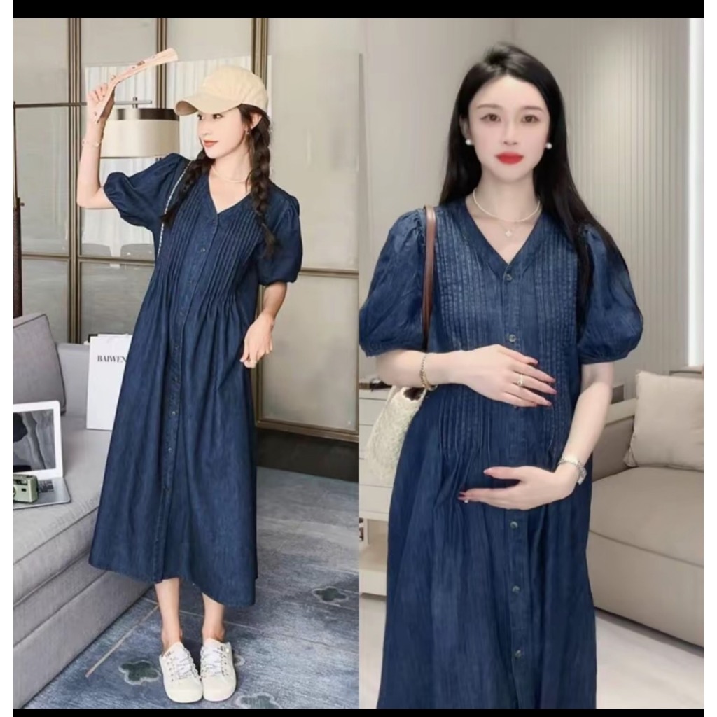 (45-100kg) Váy bầu,đầm bầu thiết kế cổ ren,dáng công sở cực sang,bigsize đến 100kg