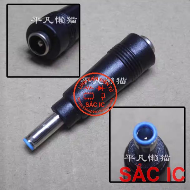 [ĐS11] Đầu sạc chuyển cho laptop Asus Hp từ 55x21 55*21 mm sang 45x30 45*30 mm