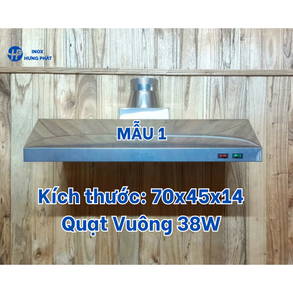 MÁY HÚT MÙI BẾP INOX 304 QUẠT VUÔNG 38W - 70CM – MẪU 1