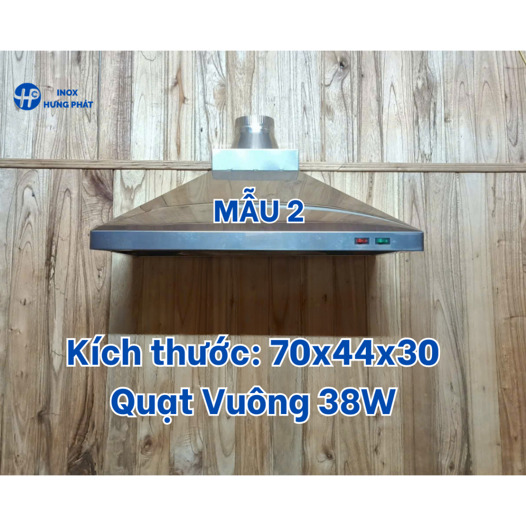 MÁY HÚT MÙI BẾP INOX 304 QUẠT VUÔNG 38W - 70CM – MẪU 2